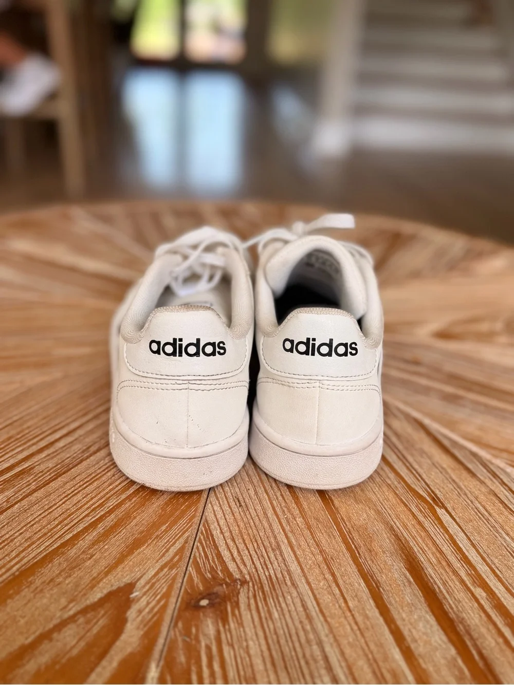Classic adidas Kids white Sneakers with Black Stripes